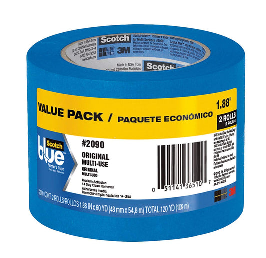 ScotchBlue Original Multi-Surface Painter’s Tape, 1.88 inches x 60 yards, 2090 (Pack of 2)