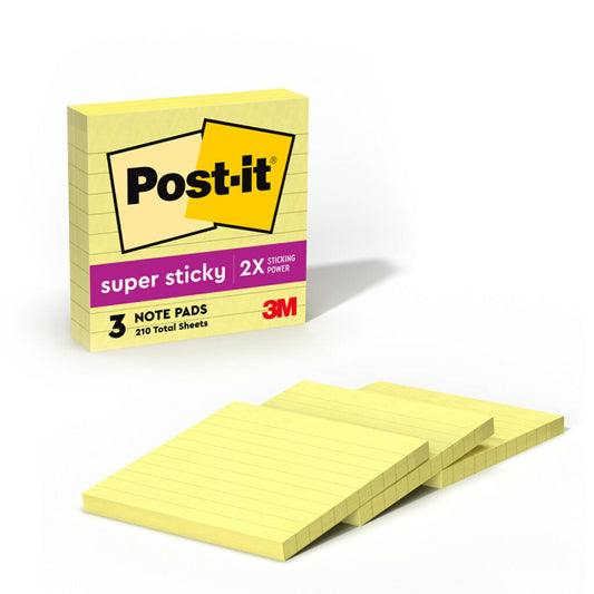 3M Post-it Super Sticky Notes 4x4in 3 Pads 4470-3SSCY