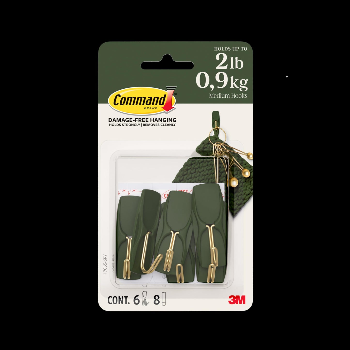 3M Command Medium Wire Hooks, 6 Pack