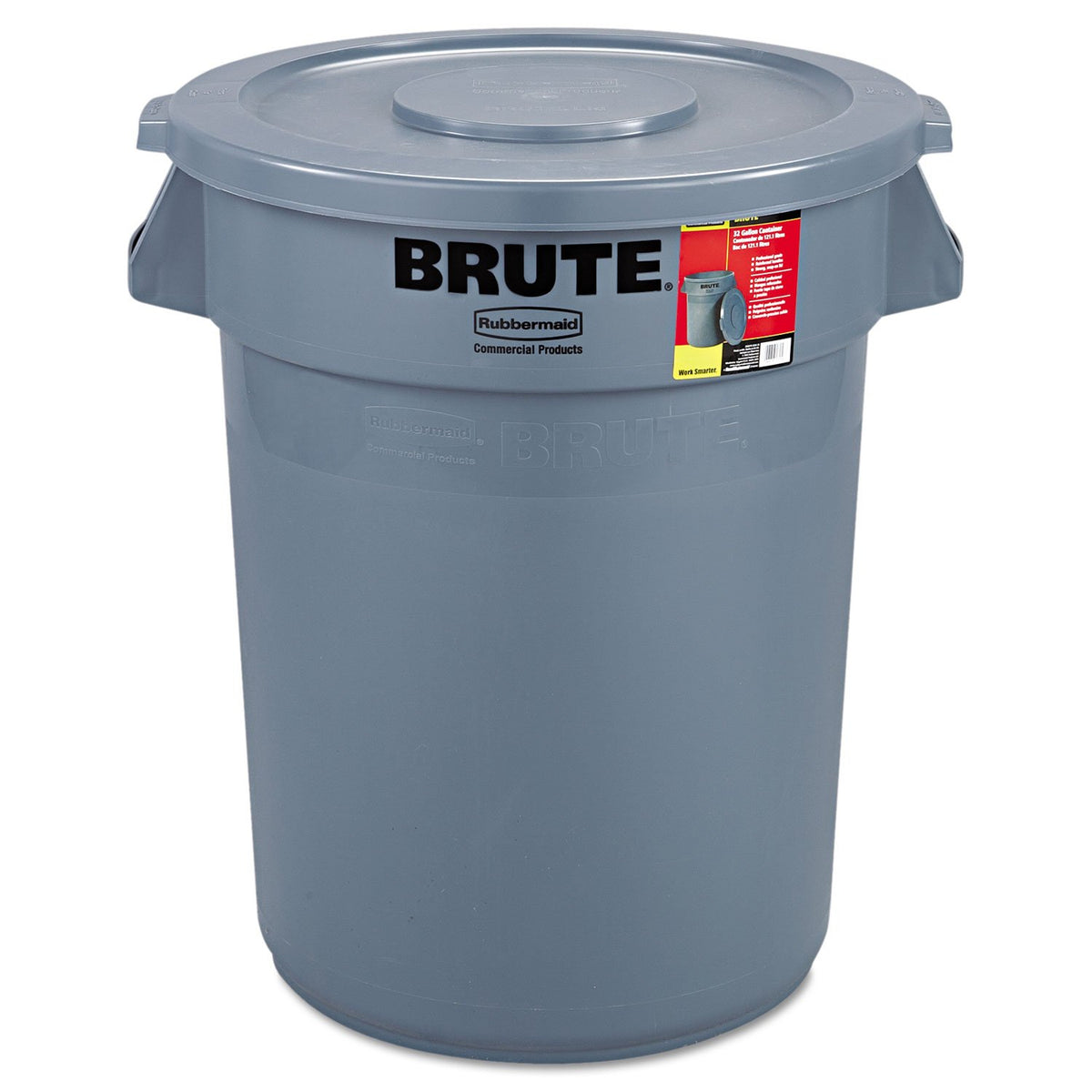 Rubbermaid Brute Round Container 32 gal Gray