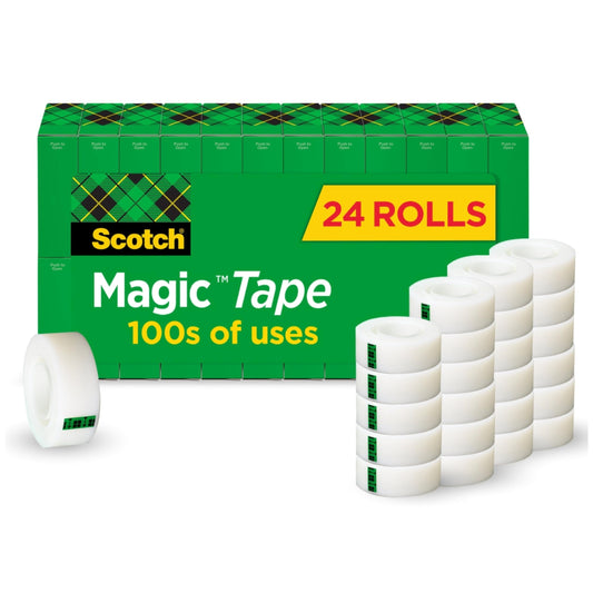 Magic Office Tape Value Pack, 3/4" x 27.7 Yards, 1" Core, Clear