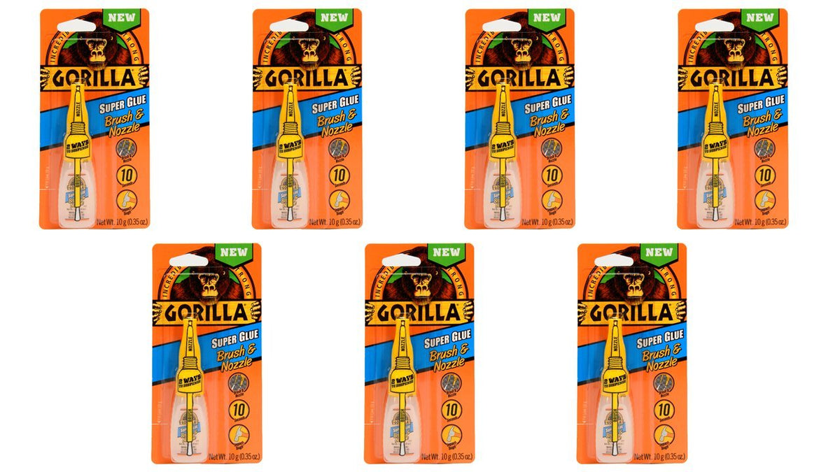 Gorilla Super Glue Brush & Nozzle 10g 7-Pack