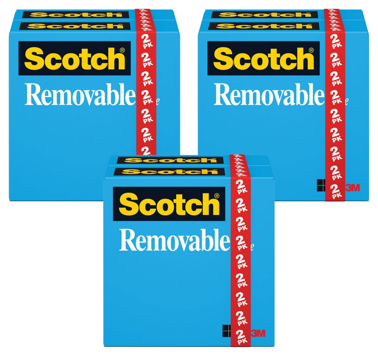3M Scotch Removable Magic Tape Refill 3/4" x 1296" 6-Pack