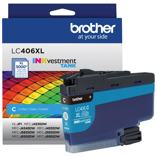 Brother LC406XLC High Yield Cyan Ink Cartridge