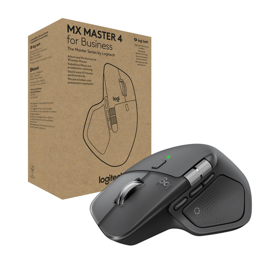 Logitech MX Master 4 for Business, Wireless Mouse with Quiet Clicks, 8K DPI, MagSpeed Scrolling, Logi Bolt Receiver, Bluetooth, Actions Ring, Haptics, USB-C Charging – Graphite