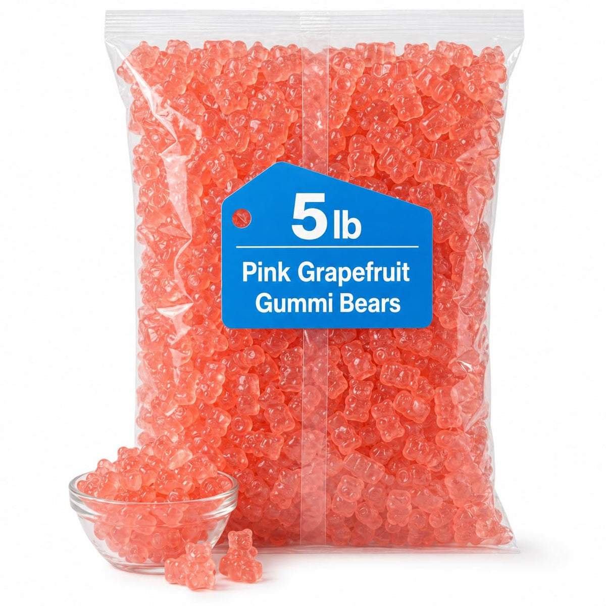 Confectionery Pink Grapefruit Gummi Bears, 5 Pound Bag 628200