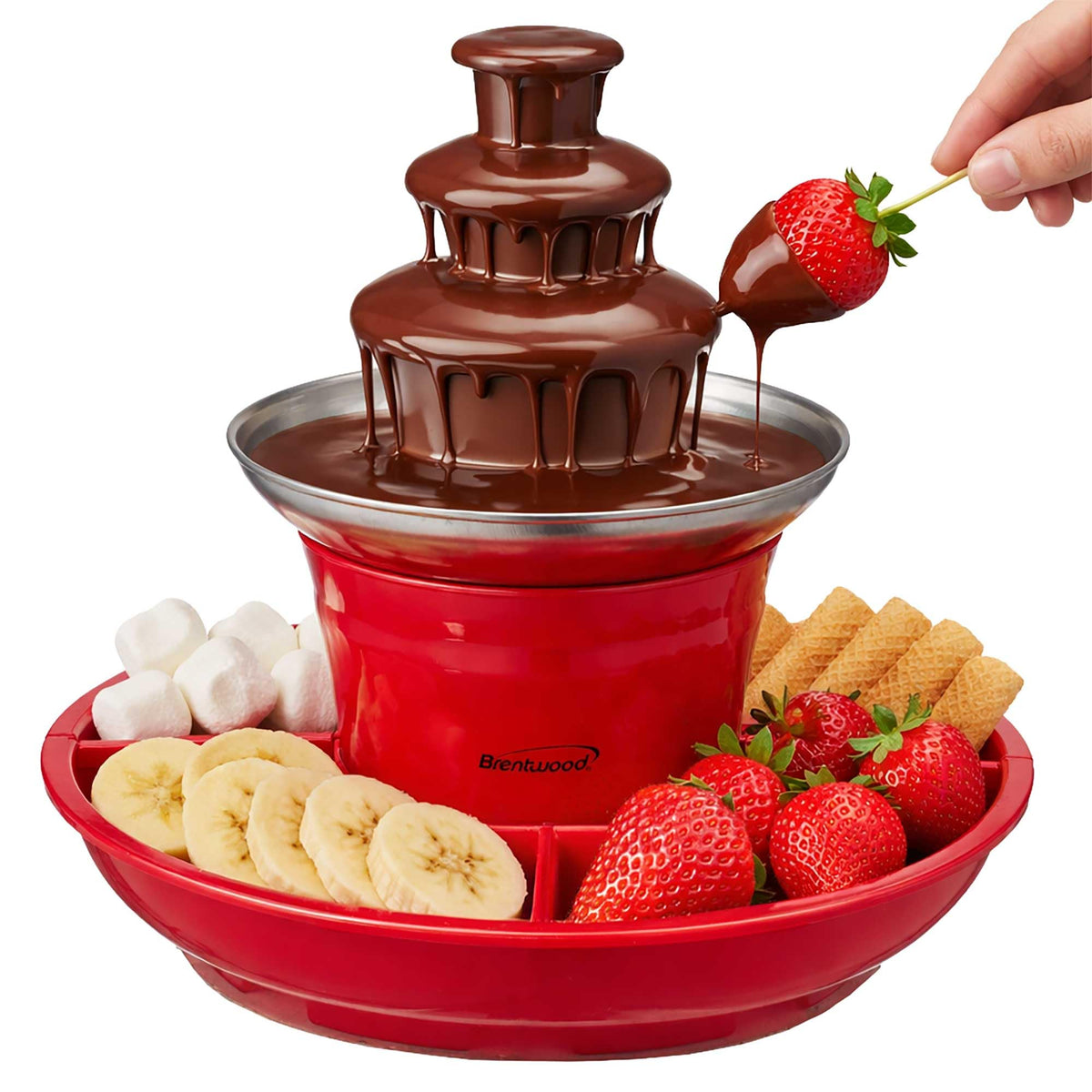 Brentwood CF-4025R 3-Tier Fondue Fountain, Red