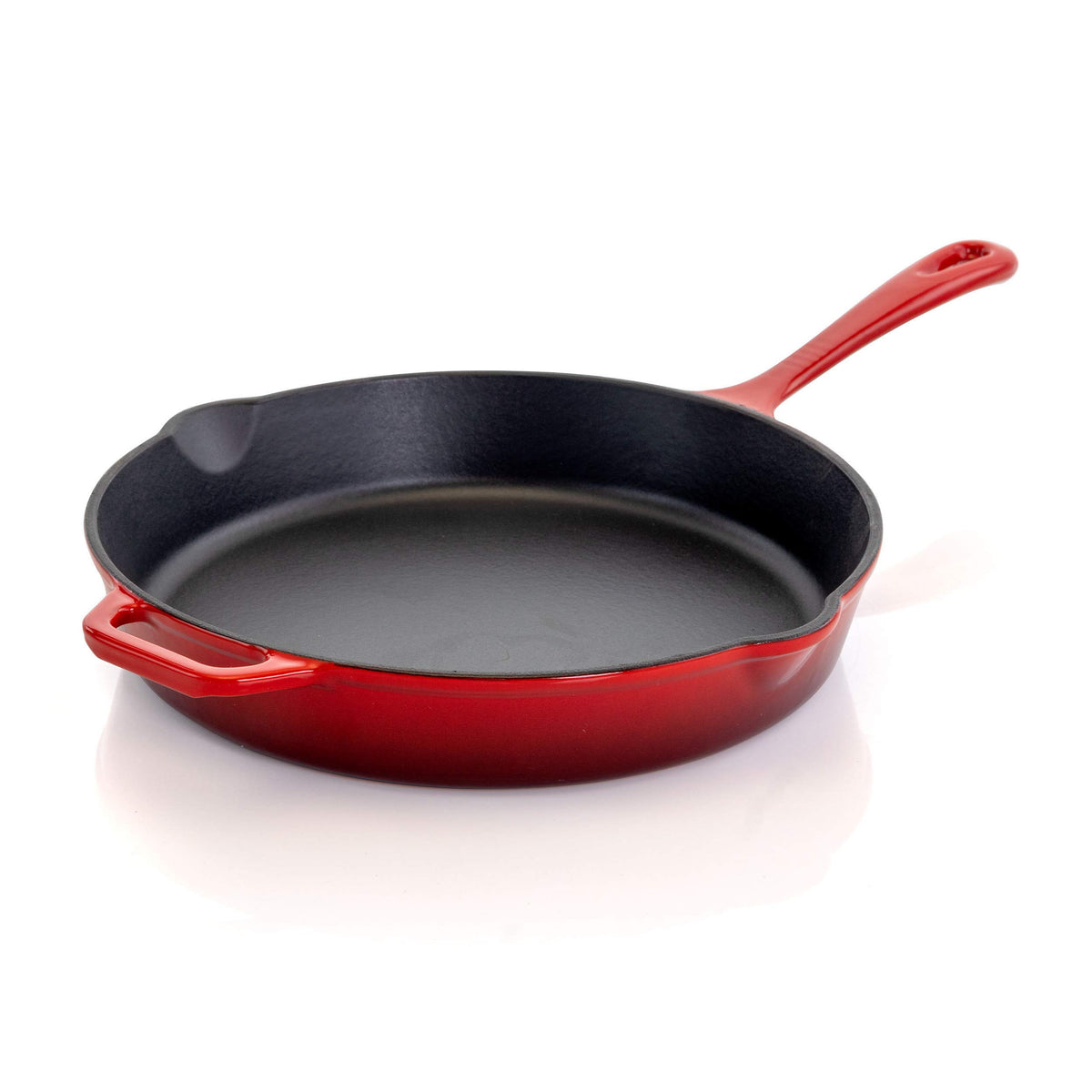 MegaChef Enamel Cast Iron Skillet 10.25 Inch Red
