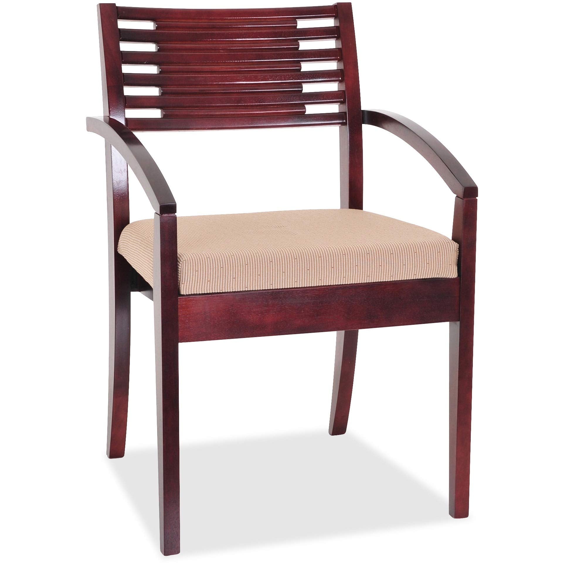 Lorell Mahogany Guest Chair in Beige (Set of 2)
