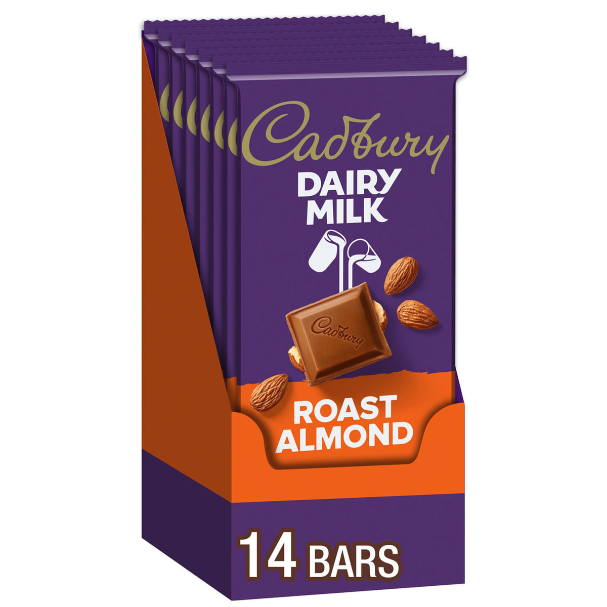 Cadbury Dairy Milk Roast Almond Chocolate Bars 3.5 oz, 14 Ct