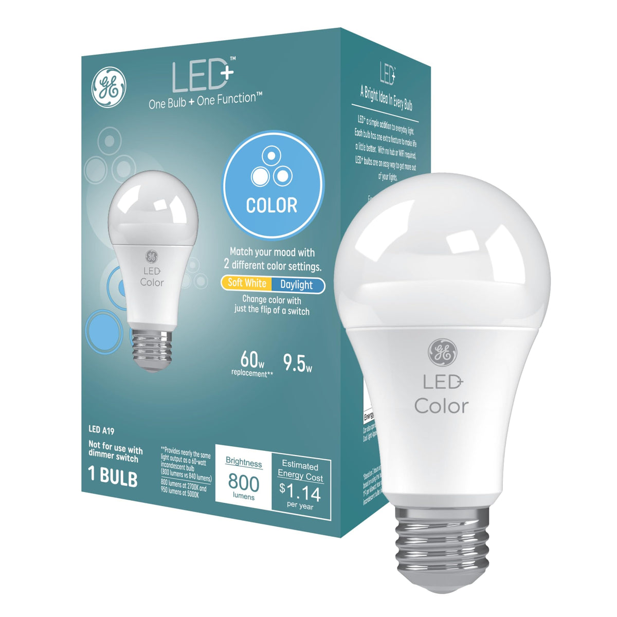 GE BULB LED DL/CW COLOR CHANGE