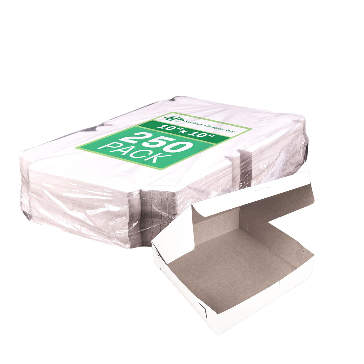 Southern Champion 0969 White Bakery Box 10x10x2.5"