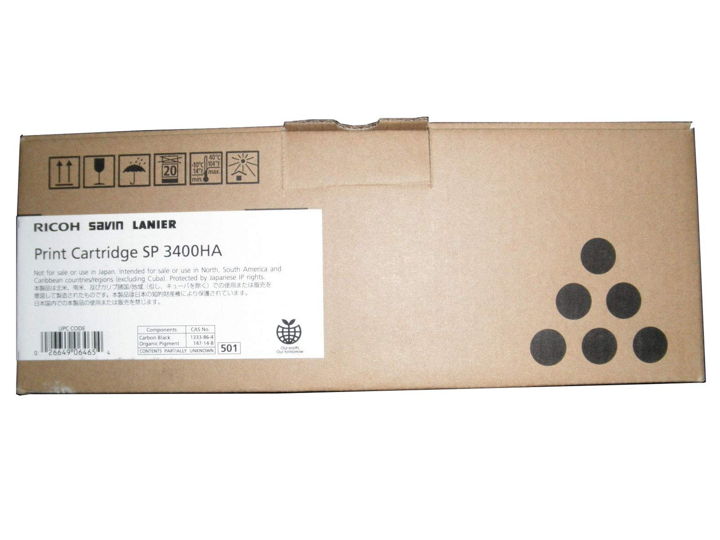 Ricoh 406465 Type SP3400HA OEM Toner: Black Yields 5,000 Pages