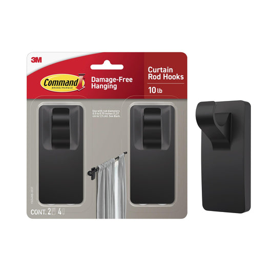 3M Command Matte Black Curtai