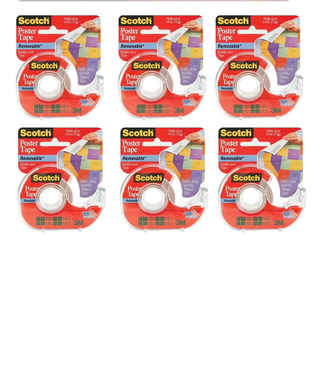 3M 109 Wallsaver Removable Mounting Tape 6-Pack