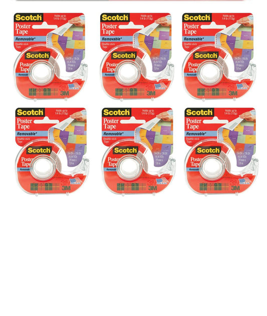 3M 109 Wallsaver Removable Mounting Tape 6-Pack