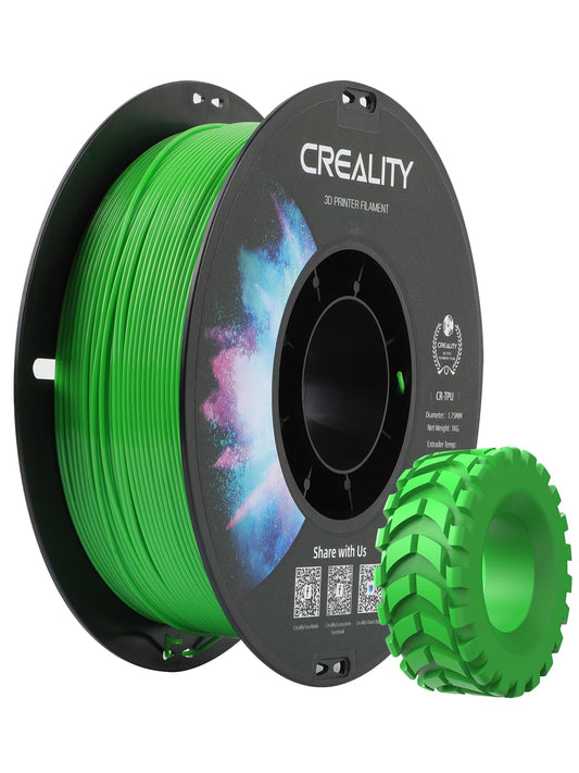 Creality CR TPU Filament 1.75mm (Green), 1kg Spool of High Resilience TPU Filament, Soft Elastic Adhesive Material, TPU Filament for Creality 3D Printer FDM