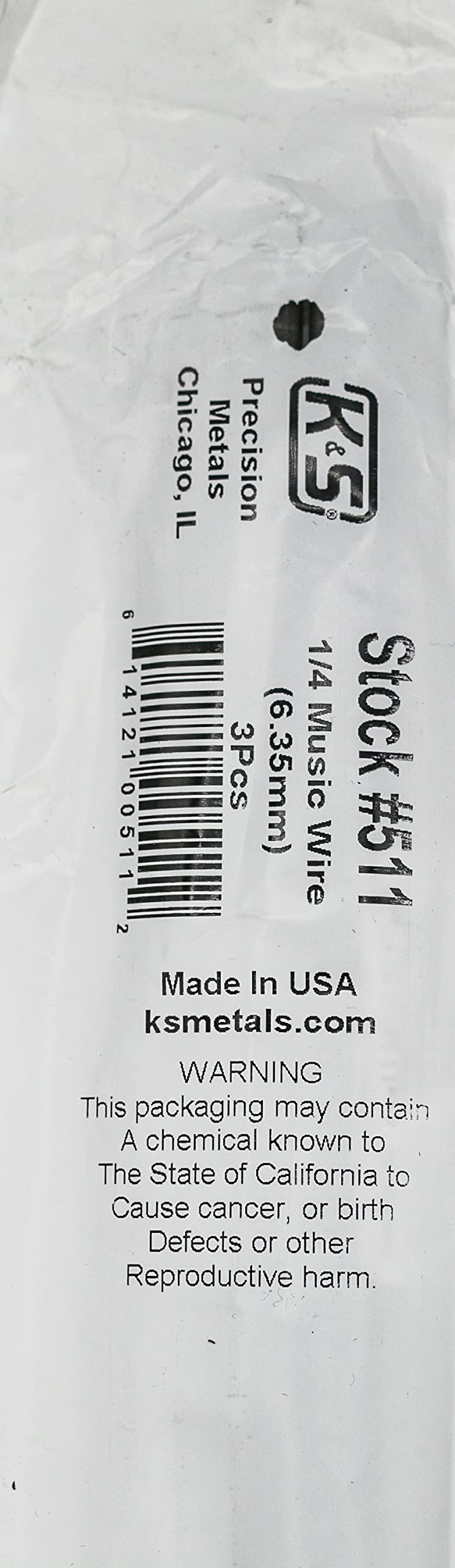 K&S Precision Metals Music Wire 0.250 in PK3 511