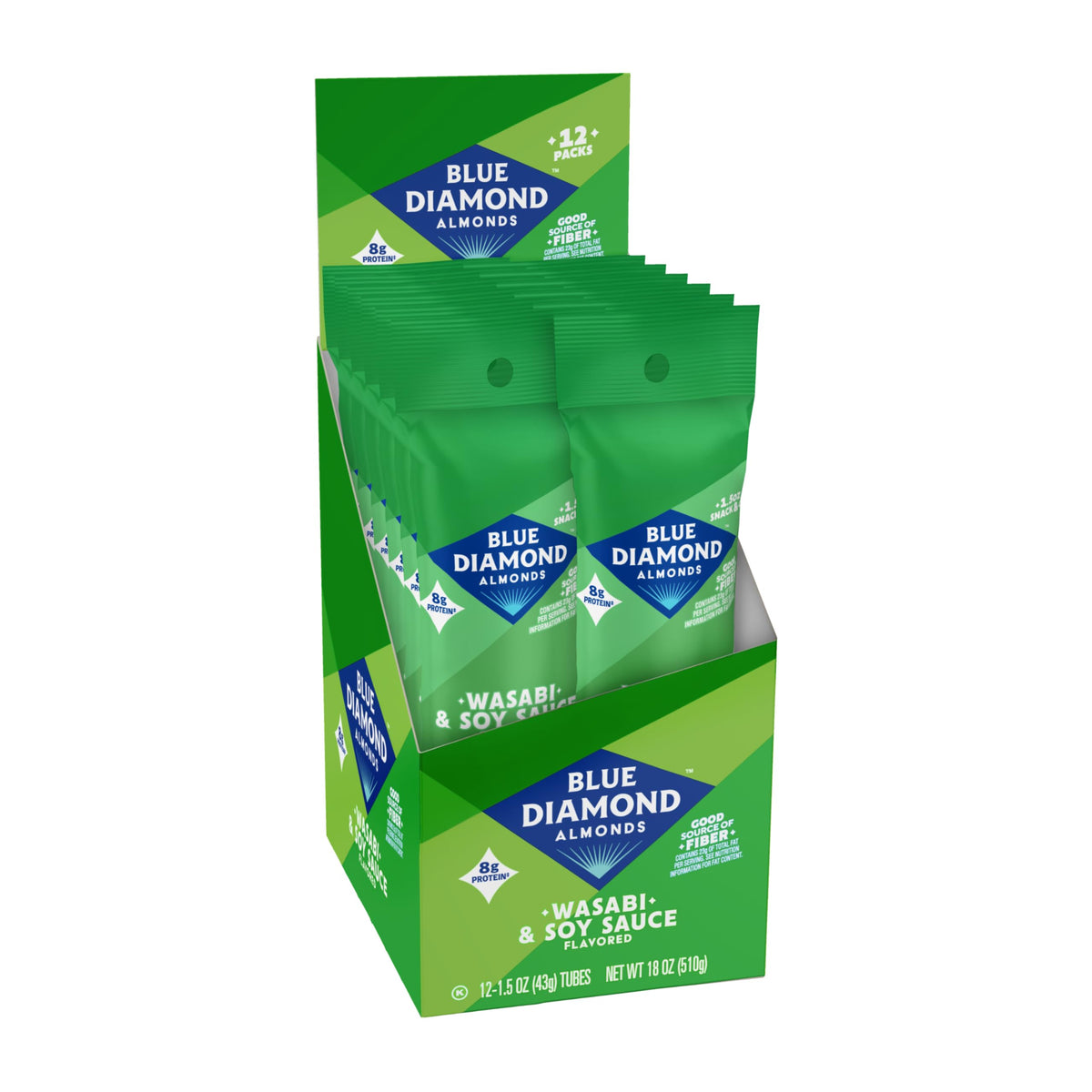 Blue Diamond Wasabi & Soy Sauce Almonds 1.5oz 12-Pack