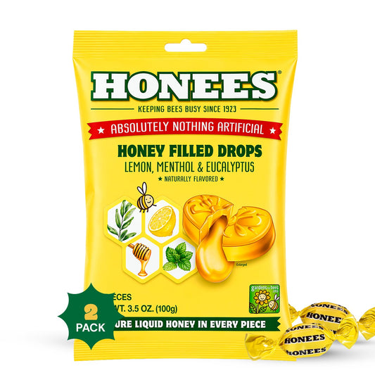 Honees Honey Lemon Cough Drops 2 Pack 40ct