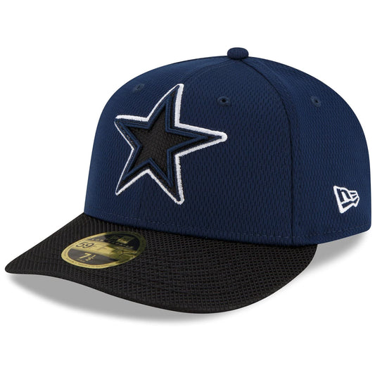 New Era Men's Navy/Black Dallas Cowboys 2021 NFL Sideline Road Low Profile 59FIFTY Fitted Hat