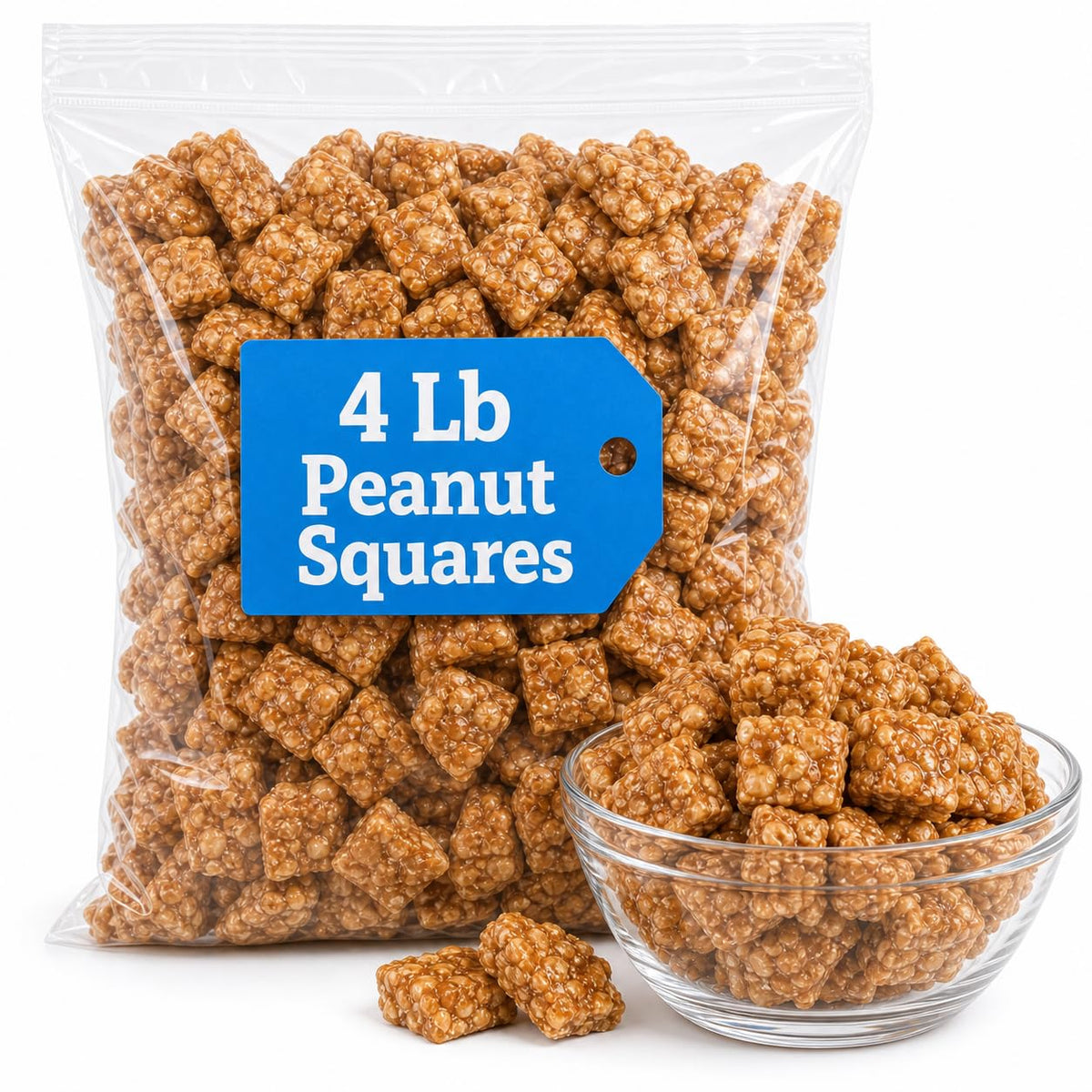 Mascot Peanut Squares Candy 4 lb Bag