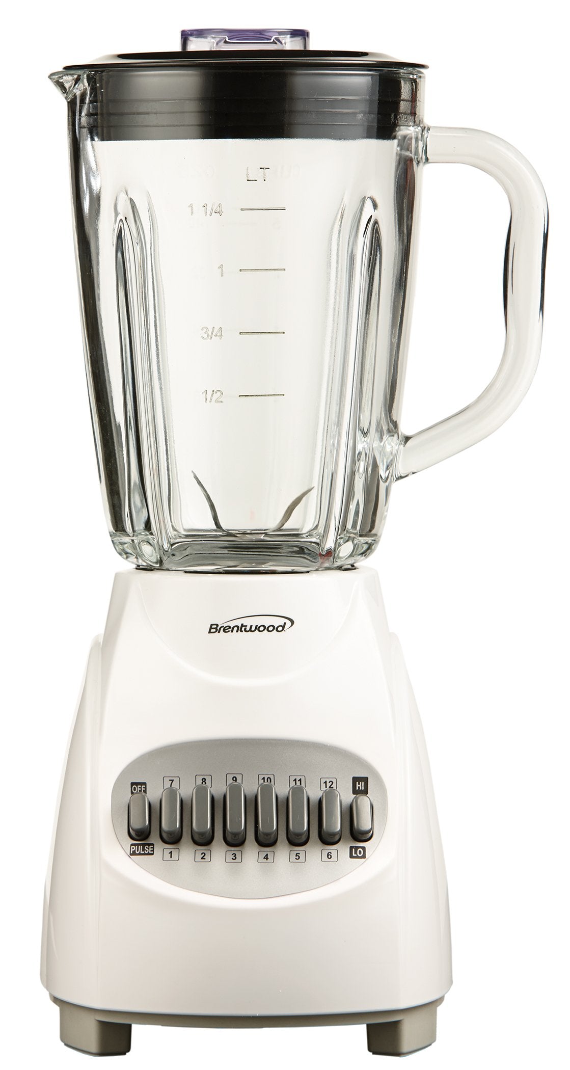 Brentwood 12-Speed Blender with Glass Jar, White