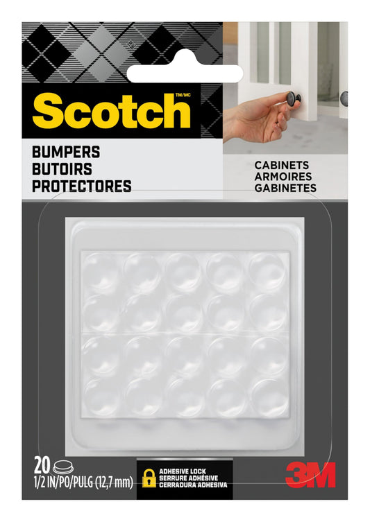 Scotch Mounting, Fastening & Surface Protection Scotch Bumpers, 20 Bumpers/Pack, Clear, 1/2", (SP950-NA) Two Pack