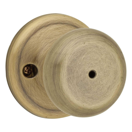 Kwikset Juno Bed/Bath Door Knob Antique Brass