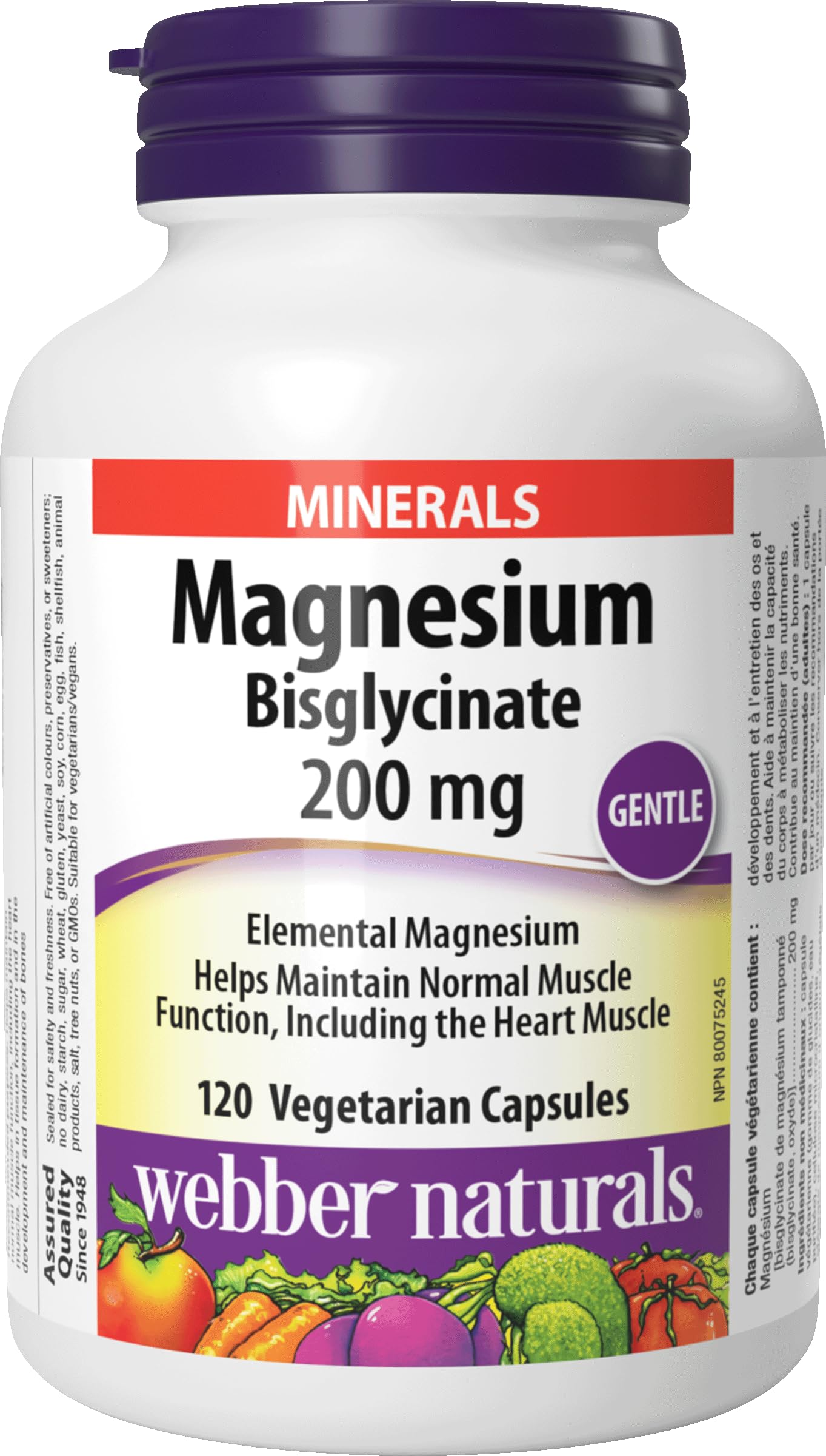 Webber Naturals Magnesium Bisglycinate 200mg 120ct