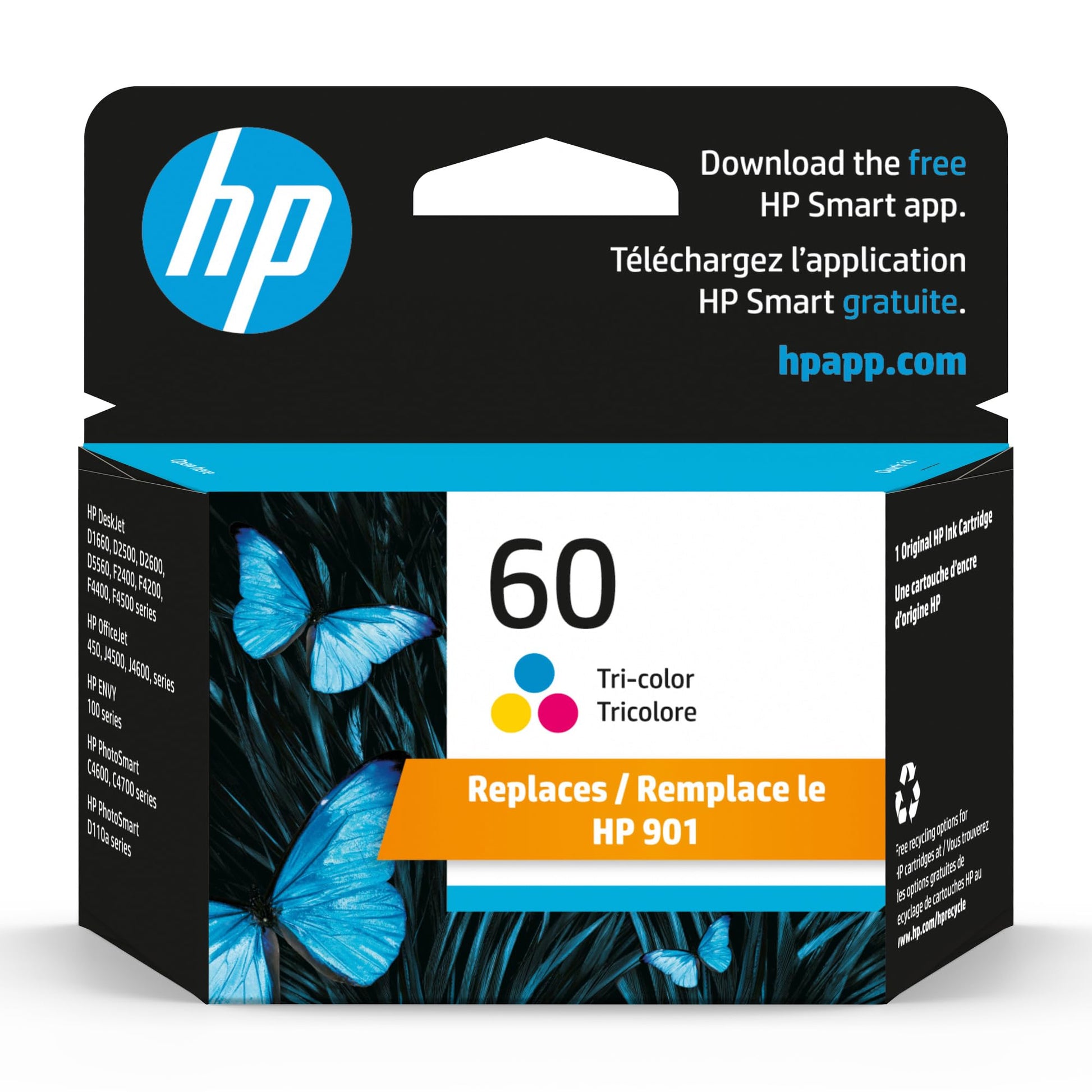 HP 60 Tri-Color Ink Cartridge CC643WN