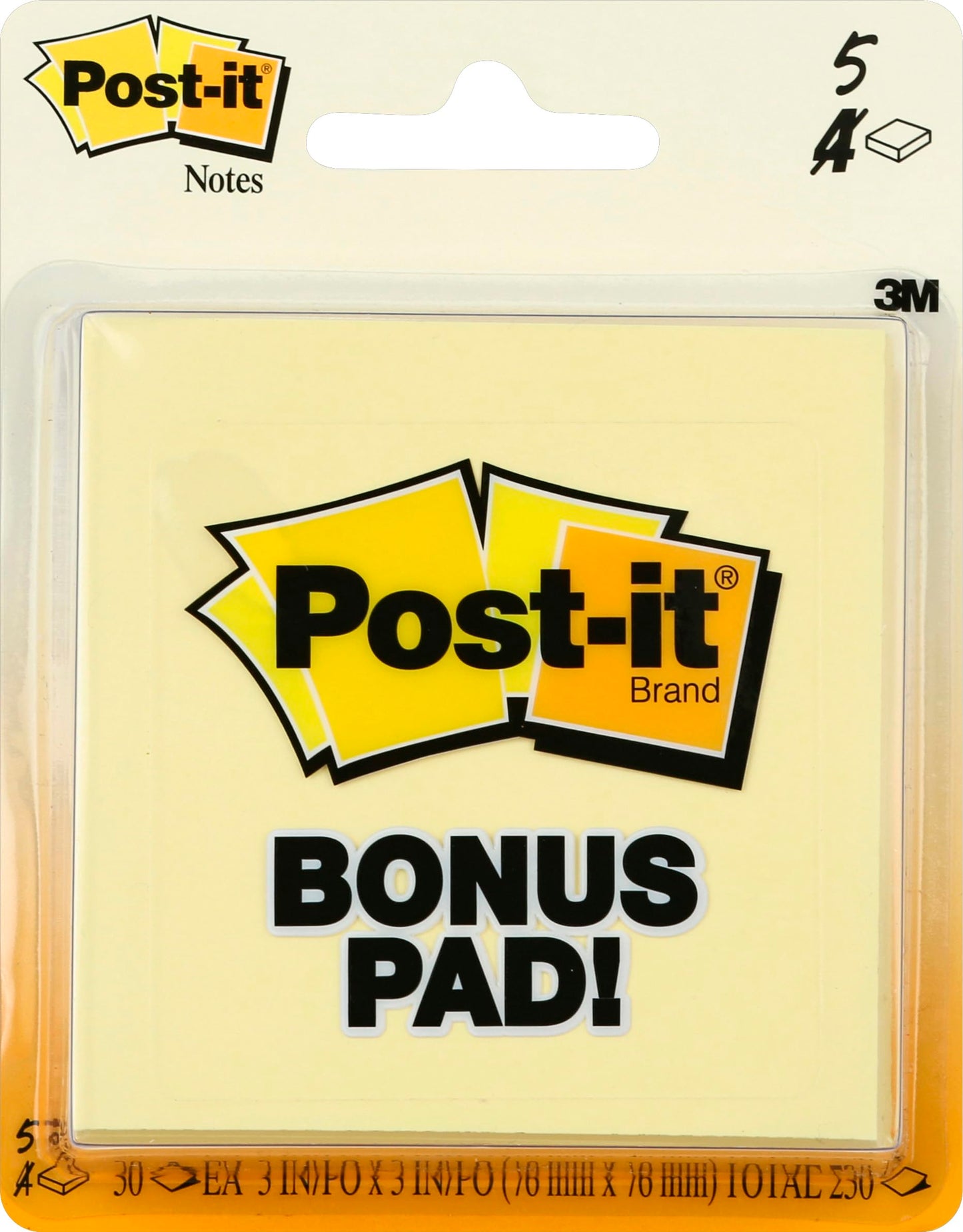 Post-it Notes, 3 in x 3 in, 4 Sticky Notes Pads, 50 Sheets per Pad, The Iconic Canary Yellow Note, School Supplies and O?ce Products