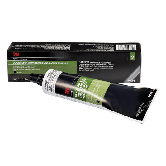 3M 08008 Super Weatherstrip Adhesive, 08008, Black, 5 oz Tube