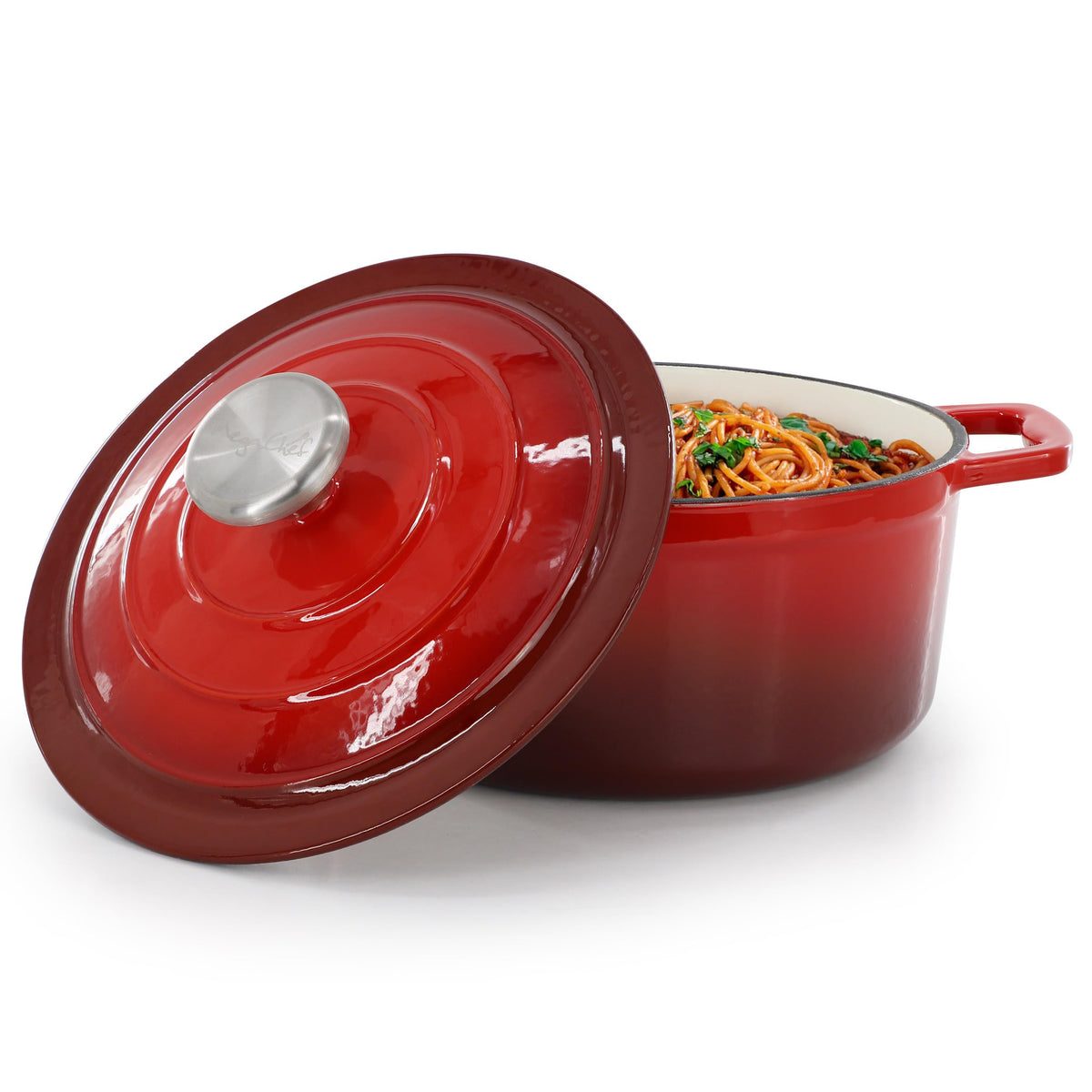 MegaChef 2.7 Quart Round Enameled Cast Iron Casserole