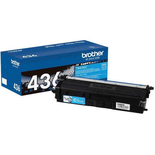 Brother Genuine Super High Yield Toner Cartridge, TN436C, Replacement Cyan Toner, Page Yield Up to 6,500 Pages, Amazon Dash Replenishment Cartridge, TN436