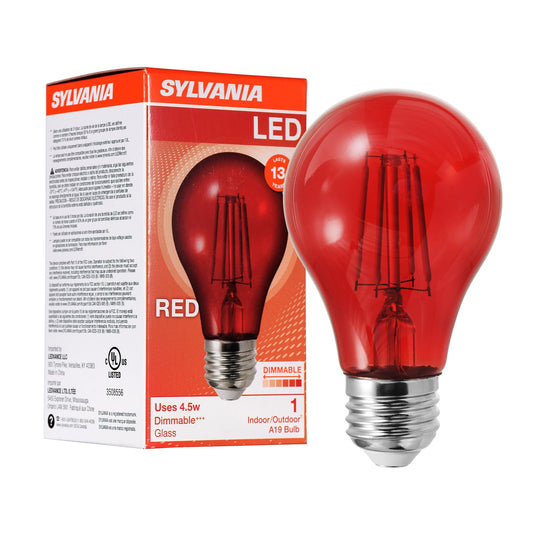 SYLVANIA LED Red A19 Filament Bulb 4.5W E26 1-Pack (70300)