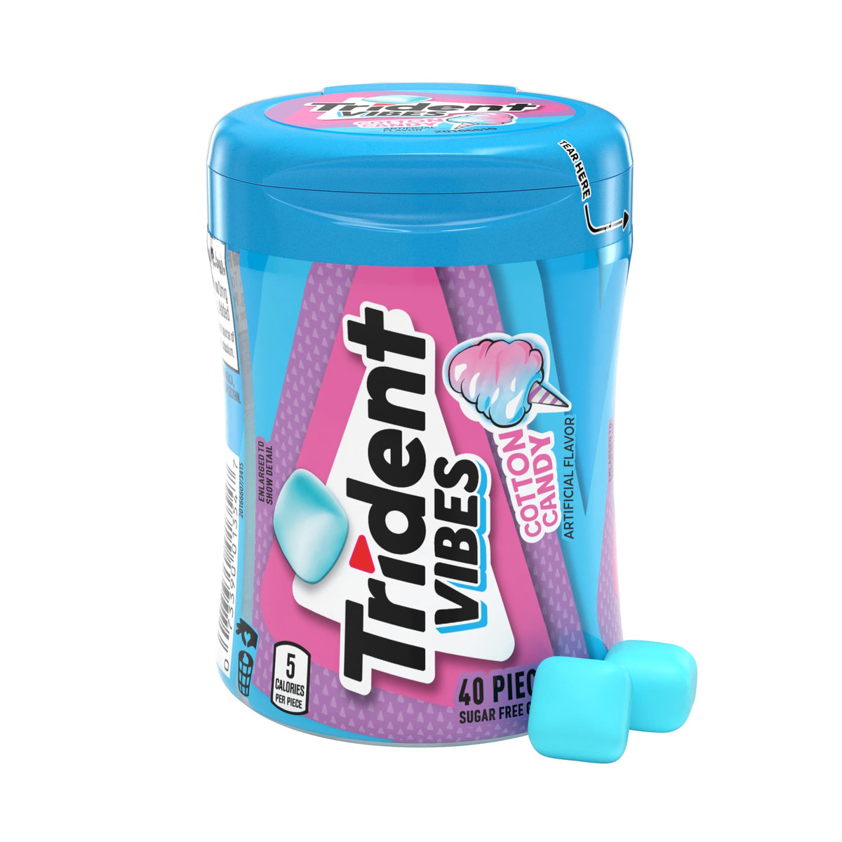 Trident Vibes Cotton Candy Sugar Free Gum 40ct