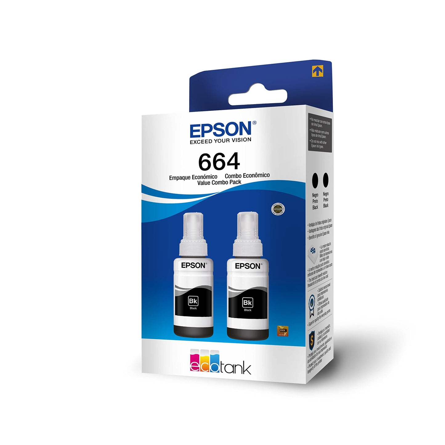Epson T664 Original Ink Bottle Kit, 2 Black