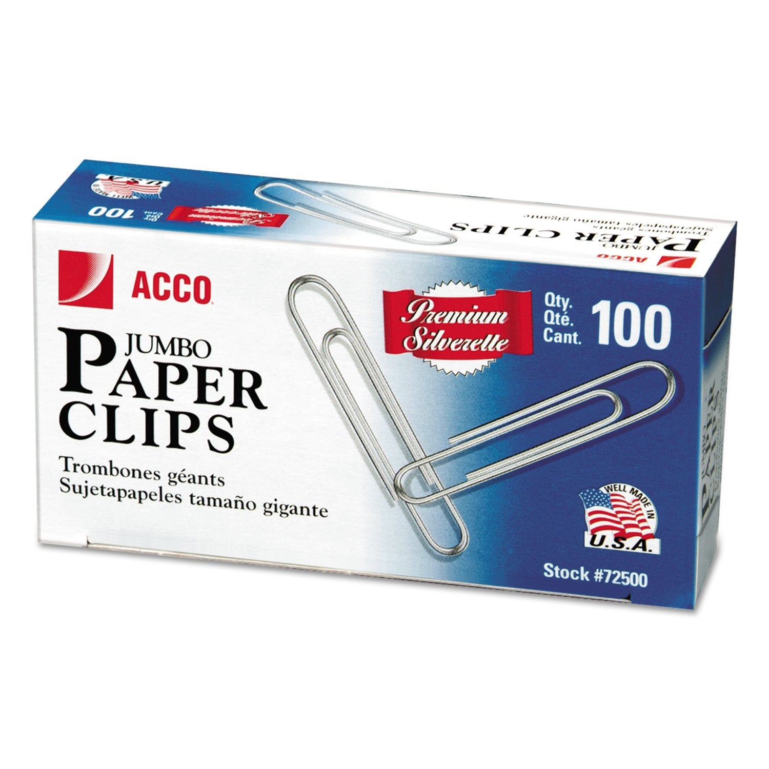 ACCO Jumbo Paper Clips 100ct