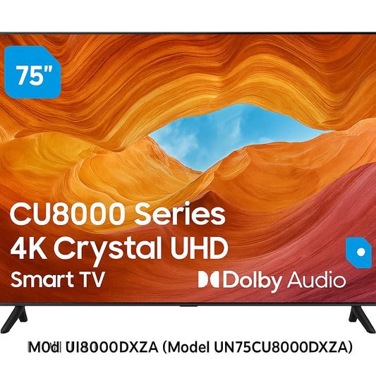 SAMSUNG 75-Inch Class CU8000 Series 4K Crystal UHD Smart TV with Dolby (UN75CU8000DXZA)