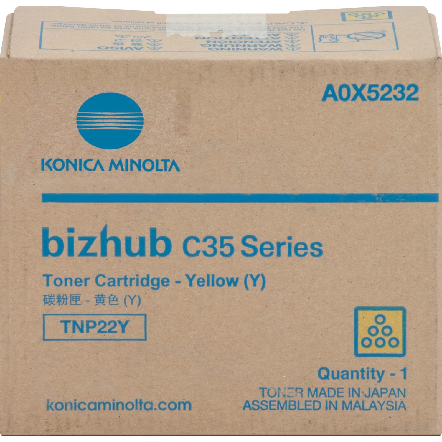 KONICA MINOLTA TNP22Y Yellow Original Toner (4,600 Yield)