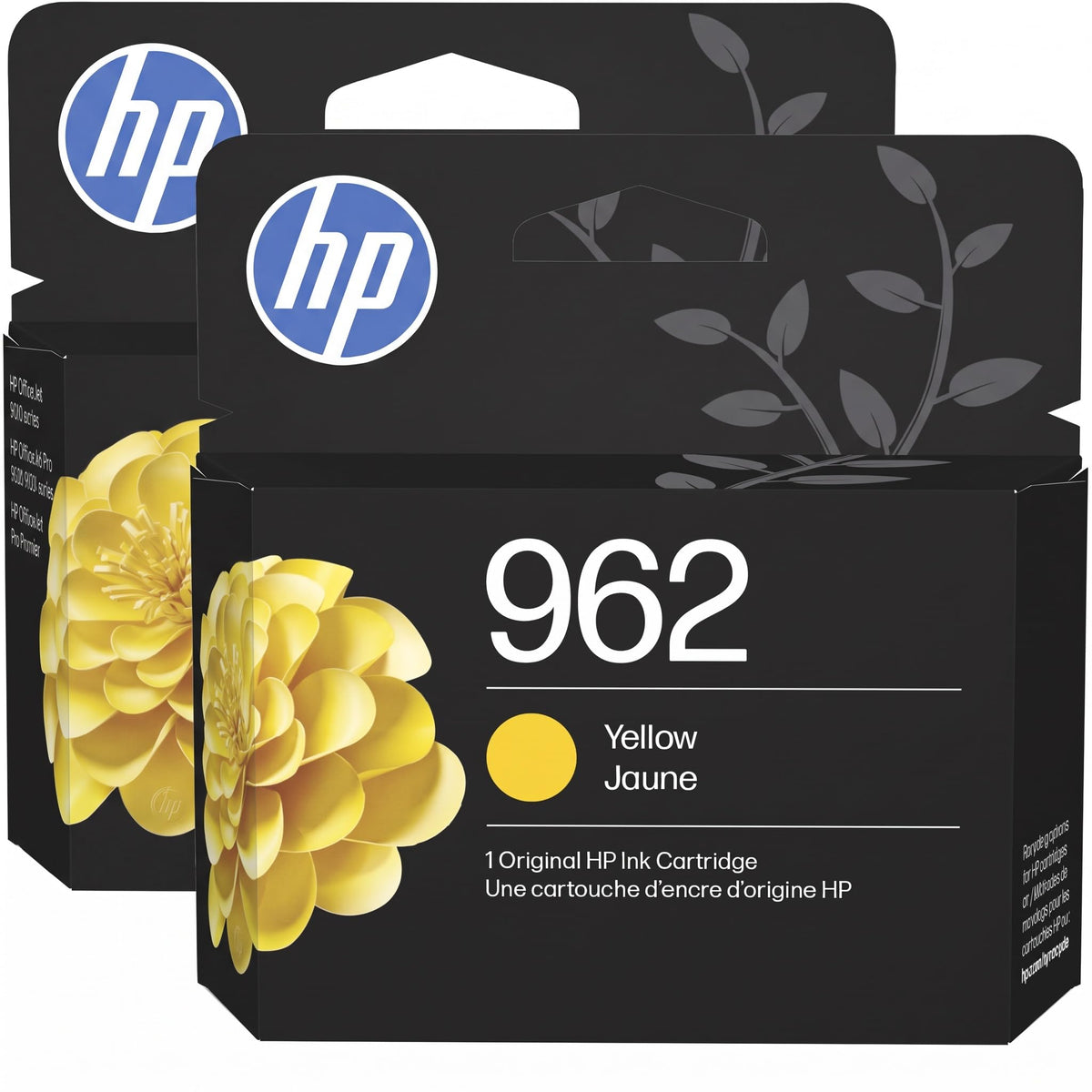 HP 962 Yellow Ink Cartridge | Works with OfficeJet 9010,Pro 9010,9020 | Eligible for Instant Ink-| 3HZ98AN,(Pack of 2)