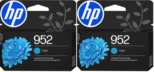 HP 952 Cyan Ink Cartridge | Works OfficeJet 8702,OfficeJet Pro 7720,7740,8210,8710,8720,8730,8740 Series | Eligible for Instant Ink-| L0S49AN,(Pack of 2)