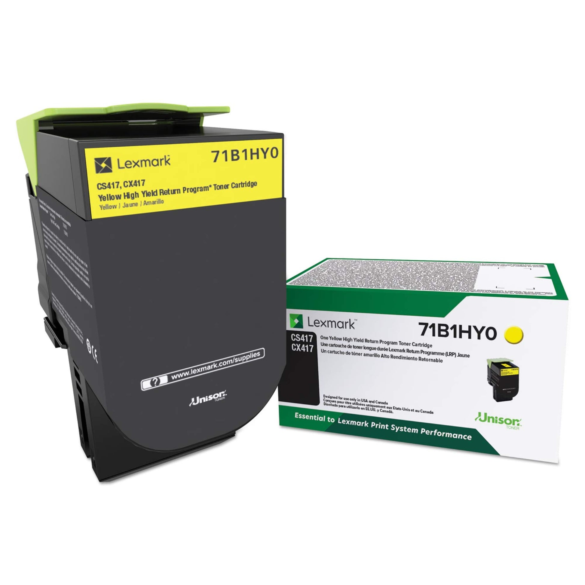 Lexmark 71B1HY0 Yellow High Yield Toner Cartridge