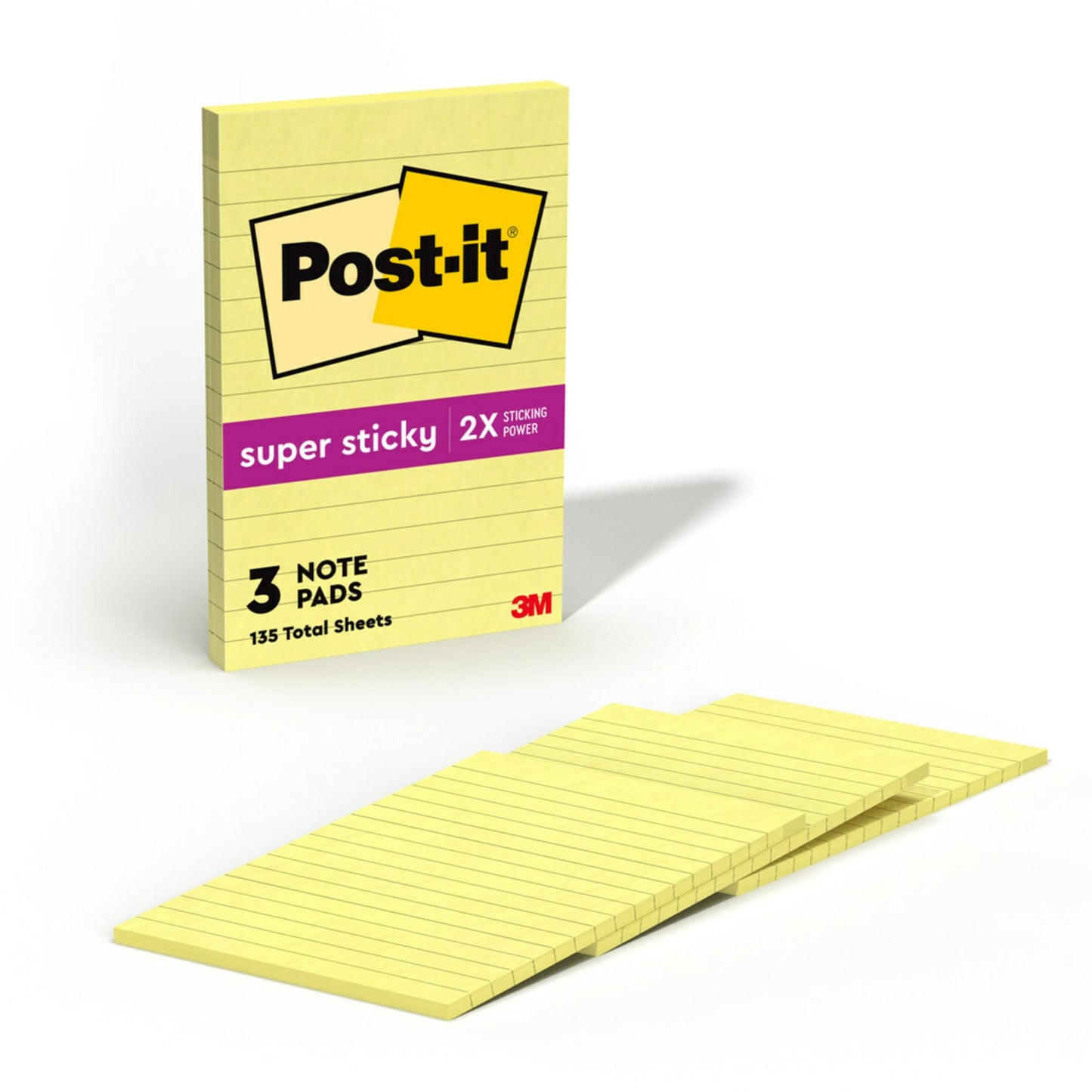3M Post-it Super Sticky Notes 4x6in 4 Pads 4621-SSCY