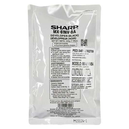 Sharp MX61NVBA Black Developer for MX60Nvba