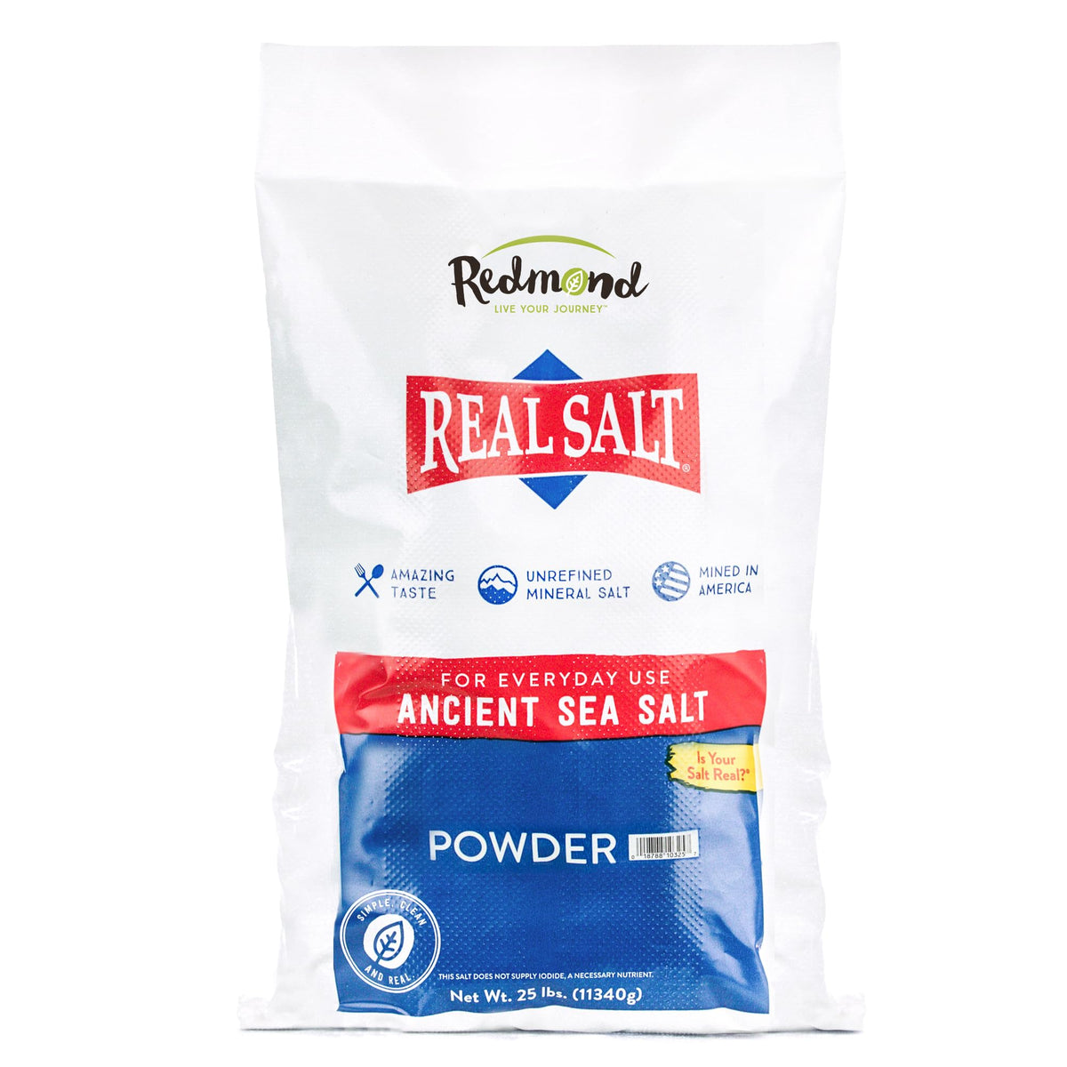 Redmond Real Sea Salt Fine 25 lb Bag