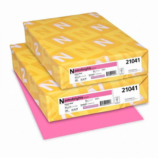 Neenah Astrobrights Colored Card Stock 8.5" x 11" 65lb Pack of 2