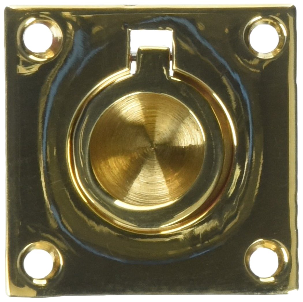 Baldwin 0393031 Flush Ring Pull Bright Brass