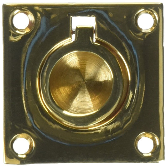 Baldwin 0393031 Flush Ring Pull Bright Brass